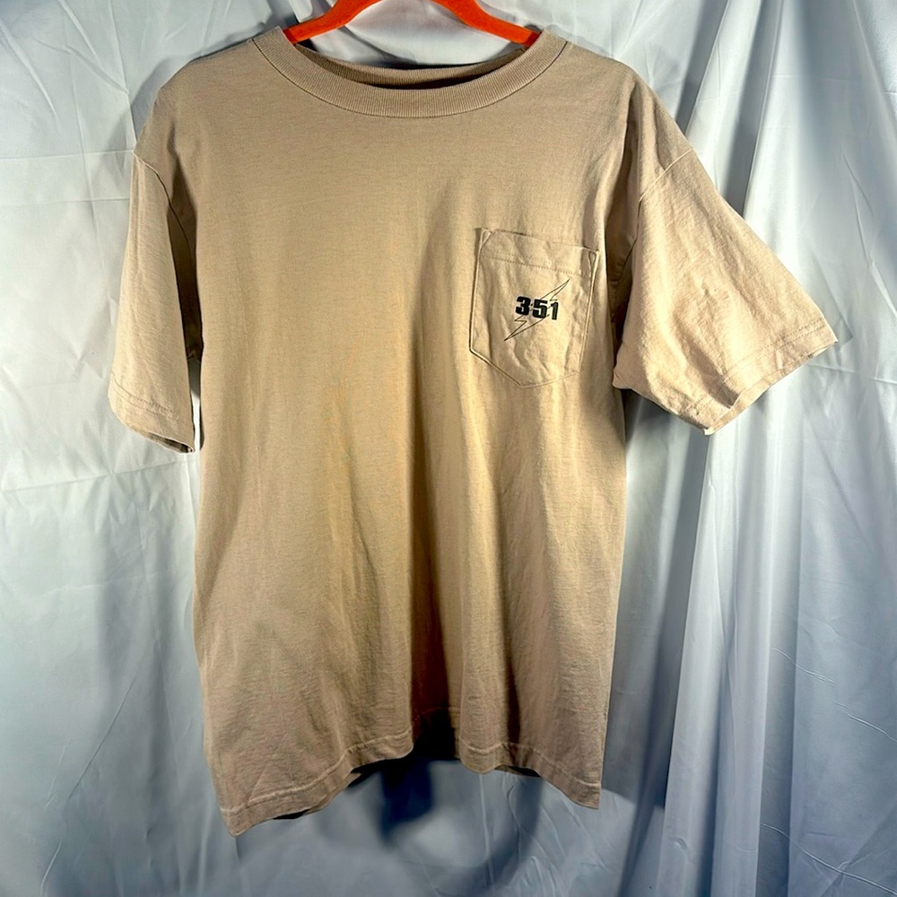 IBEW 351 Union t shirt medium tan shirt pocket electrical workers